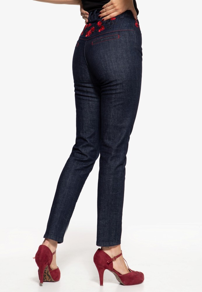 QueenKerosinWesternJeanshoseQKI23001Denim