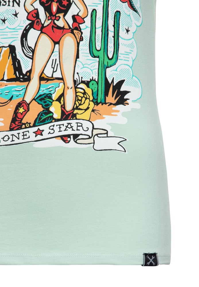 QueenKerosinDamenContrastT-ShirtDeepinTexas