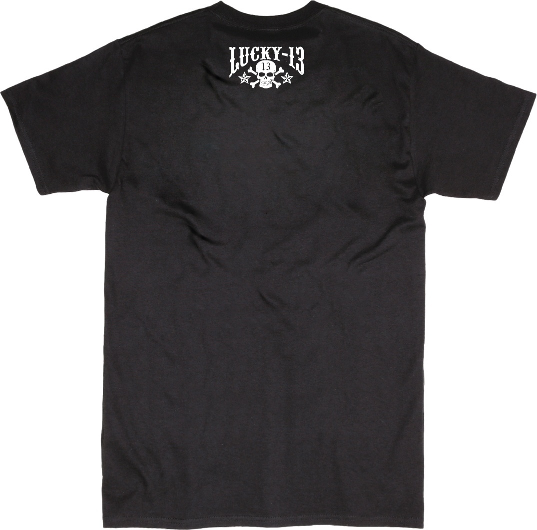 Lucky13T-ShirtSkullsStarsTeeSolidBlack