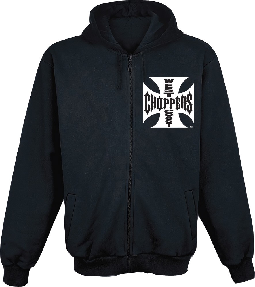 WCCWestCoastChoppersHoodieIronCrossZipperschwarz