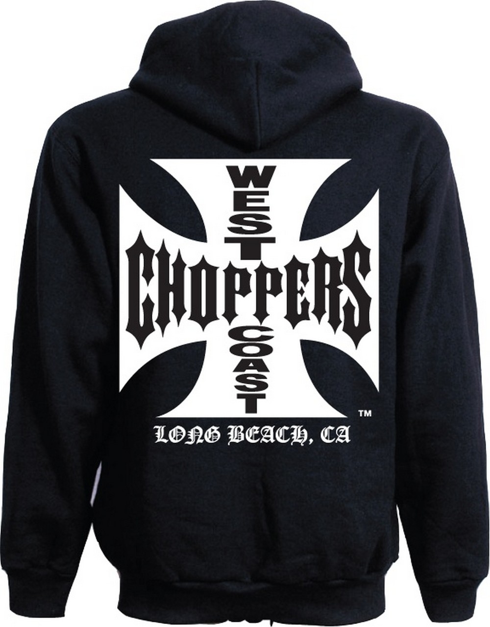 WCCWestCoastChoppersHoodieIronCrossLightCottonZipperSchwarz-S