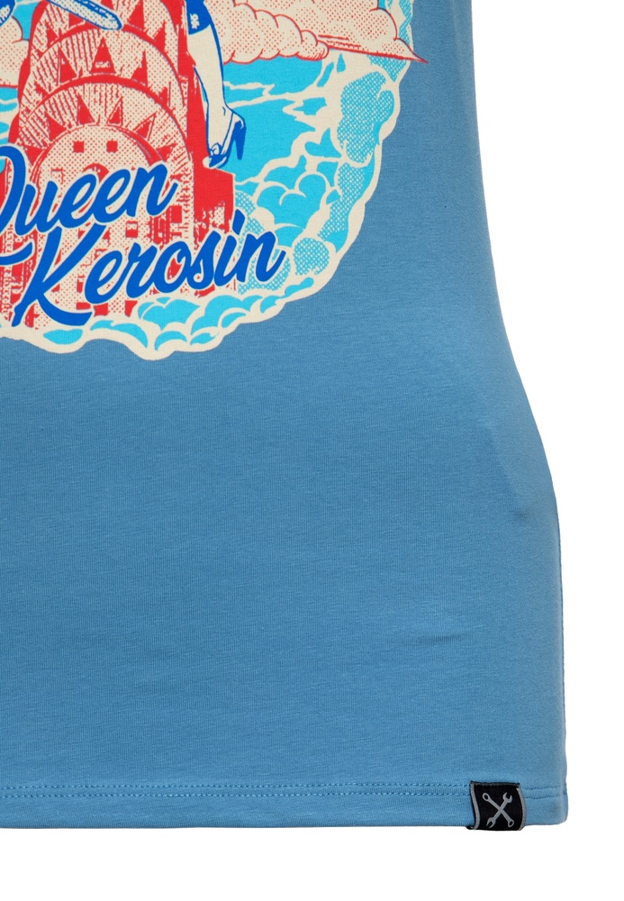 QueenKerosinDamenPrintT-ShirtRumbleQueenQKI31005BlueHeaven-XS
