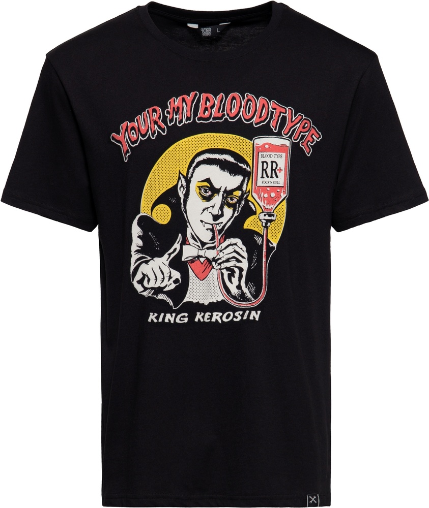 KingKerosinClassicT-ShirtYouReMyBloodTypeKKI31004Black-S