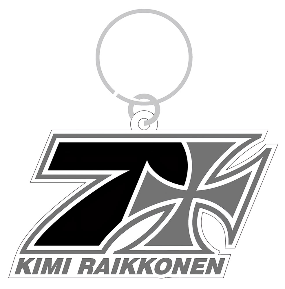 WCCWestCoastChoppersKeychainKimiRaikknenCrossSevenRubberBlackGrey