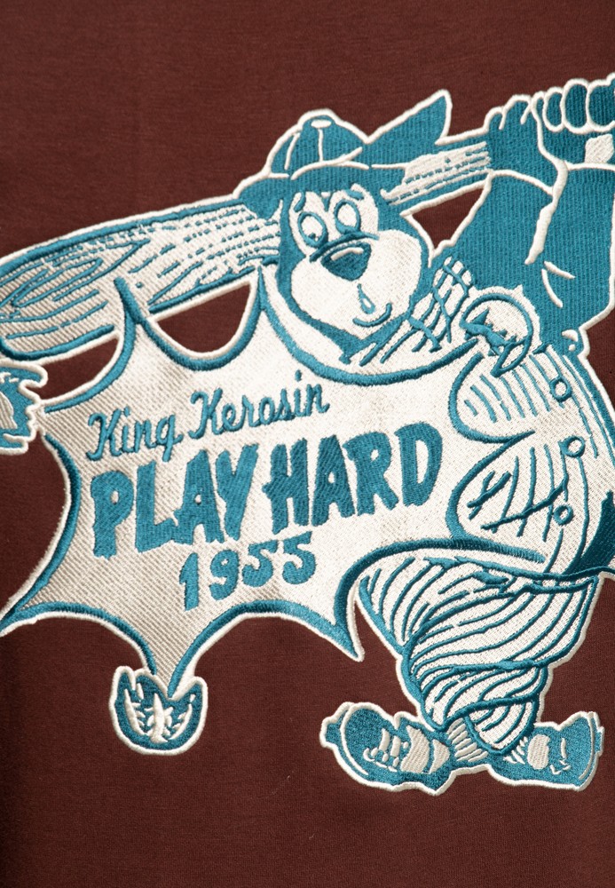 KingKerosinPlayHardCollegeSweatJackeBrown