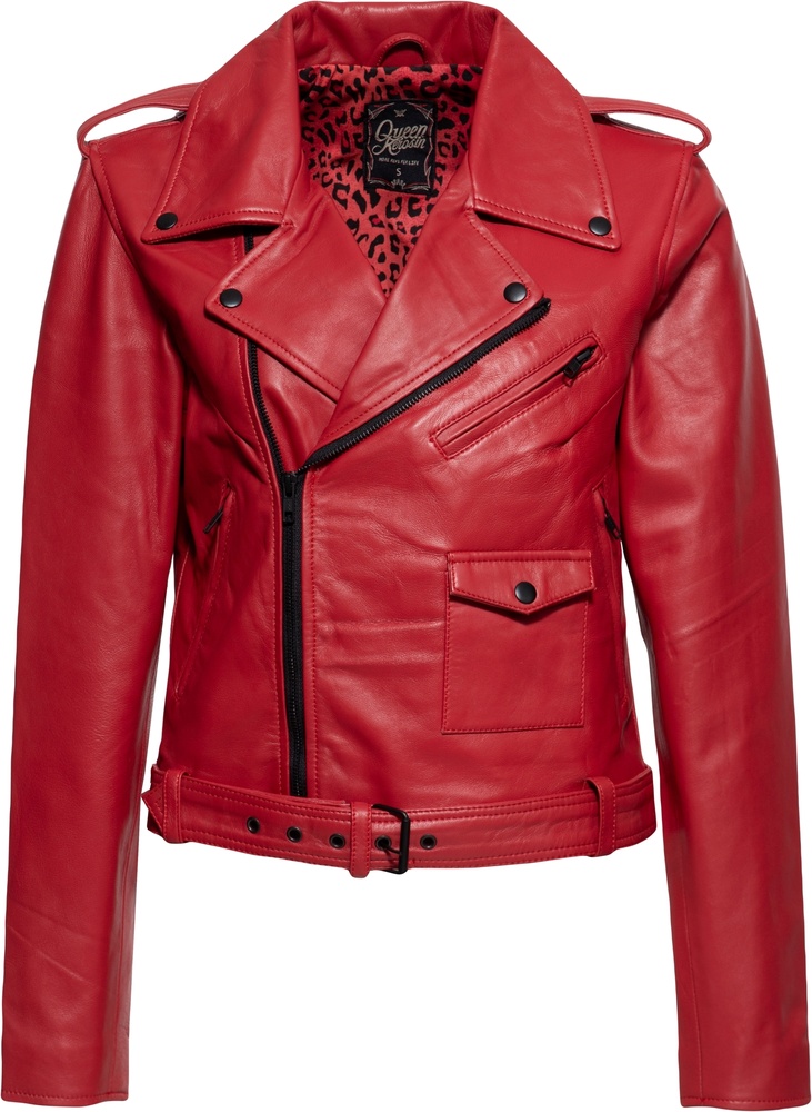 QueenKerosinDamenMarlonJackeMitLeoLinningQKU49001Red-XS
