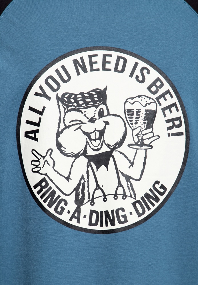 KingKerosinRaglanLongsleeveWithPrintBeerKKI32007SmokeBlue-S