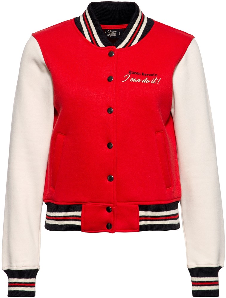 QueenKerosinCollegeSweatjackeQKU24002Rot