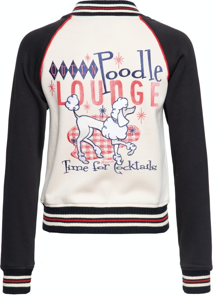 QueenKerosinDamenPoodleLoungeCollegeSweatjackeSchwarz