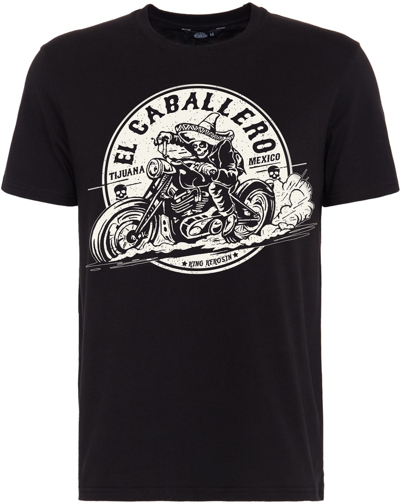 KingKerosinT-ShirtmitFrontPrintKK220107Schwarz