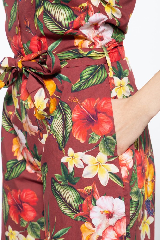 QueenKerosinVintageJumpsuitmittropischemAll-Over-MusterQK4201719146Bordeaux