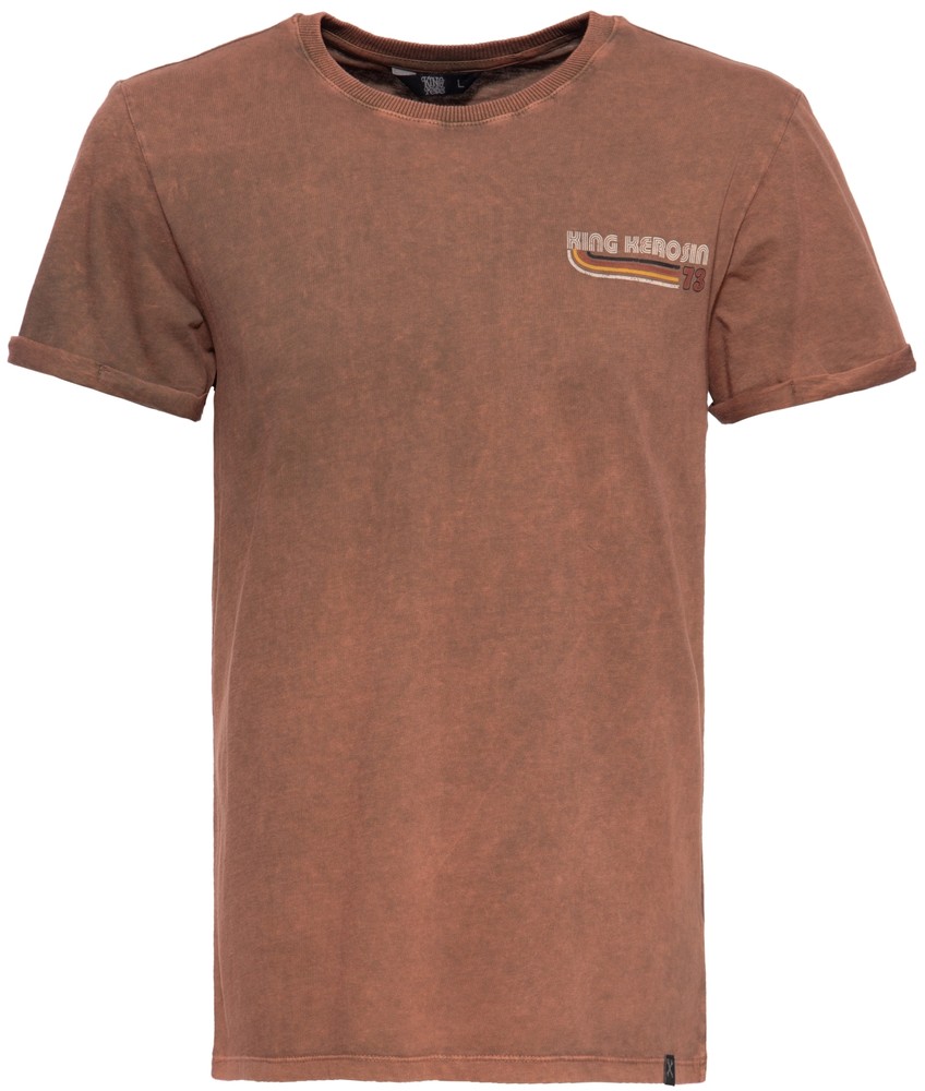 KingKerosinRoll-UpT-ShirtAcidWashmitBackprintKK4215352150Dunkelbraun