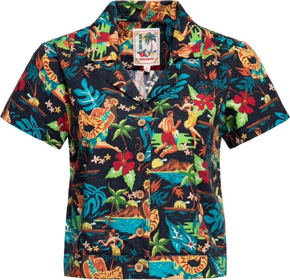 QueenKerosinDamenKurzarmBluse