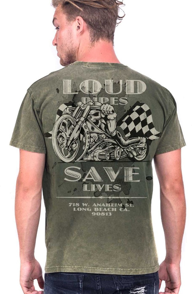 WCCWestCoastChoppersHerrenT-ShirtLoudPipesTeeWCCTS132789GN