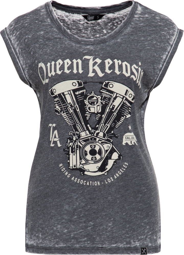 QueenKerosinDamenEnyzmWashSleevelessT-ShirtCalMotorQKU41020