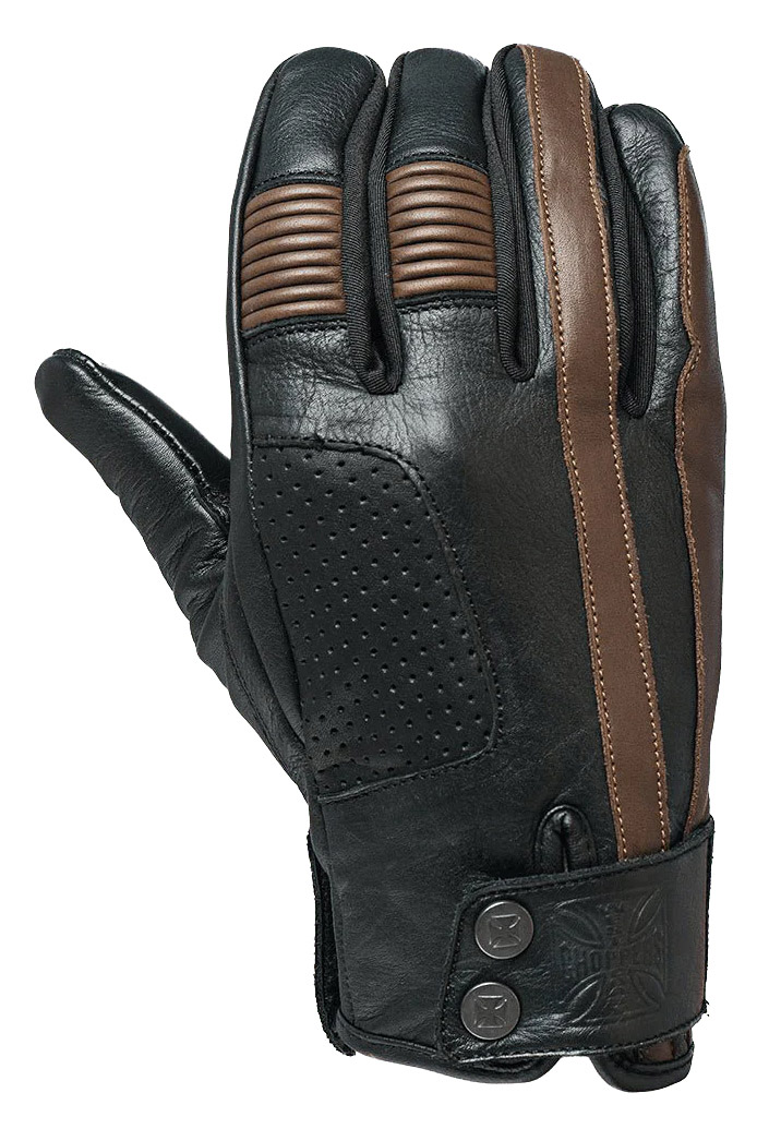 WCCWestCoastChoppersMotorradLederHandschuhGrungeTobaccoBrown