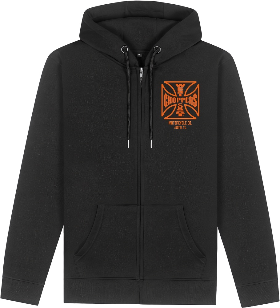 WCCWestCoastChoppersHoodieZipAtxCrossZipHoodyWCCHD227ZW