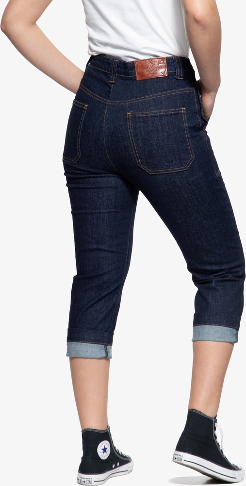 QueenKerosinDamenHighWaistCapriJeanshose