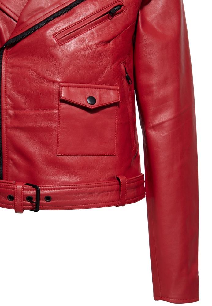 QueenKerosinDamenMarlonJackeMitLeoLinningQKU49001Red-XS