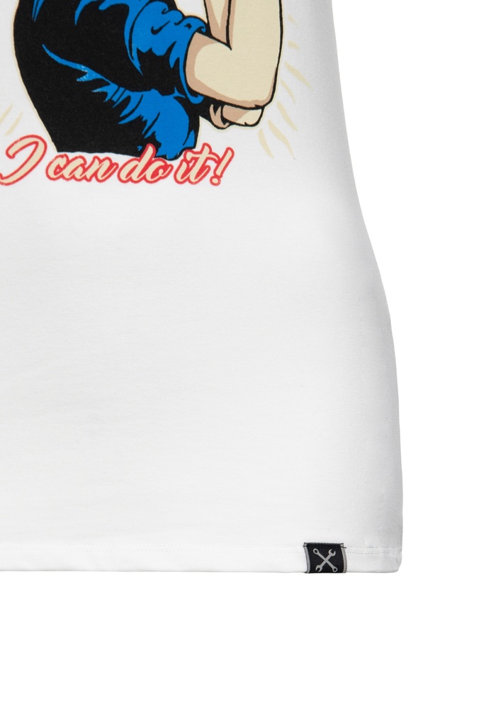 QueenKerosinDamenPrintT-ShirtMotorQueenICanDoItQKI11002OffWhite-XS