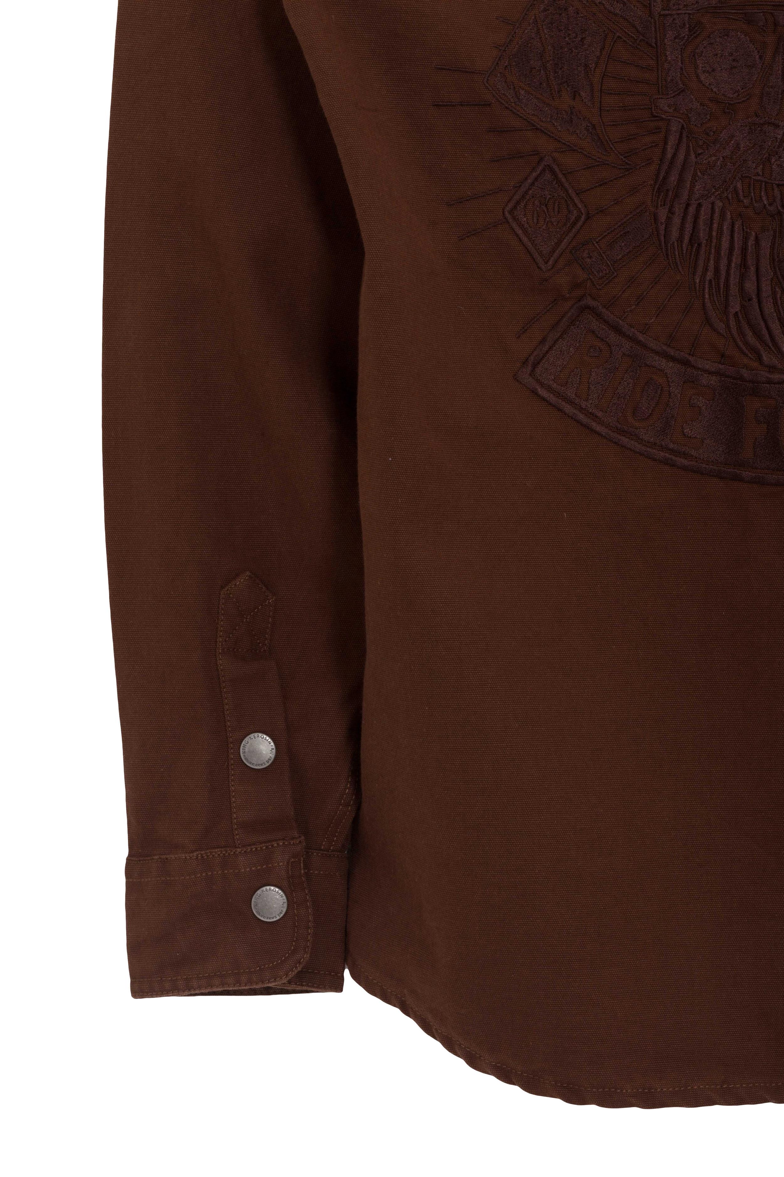 KingKerosinJacketVintageCanvasLumberjackRideForeverBrown