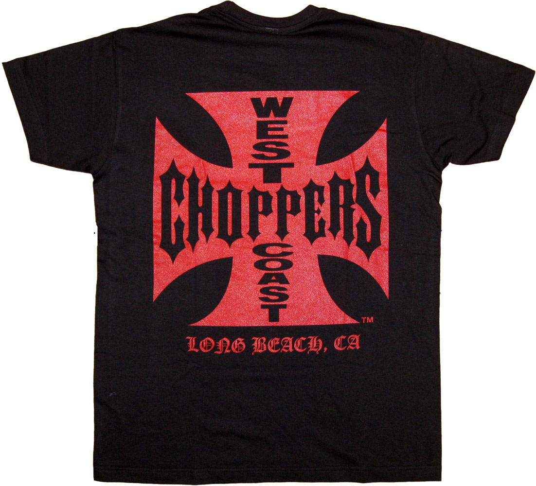 WCCWestCoastChoppersT-ShirtIronCrossRedLogoschwarz-L