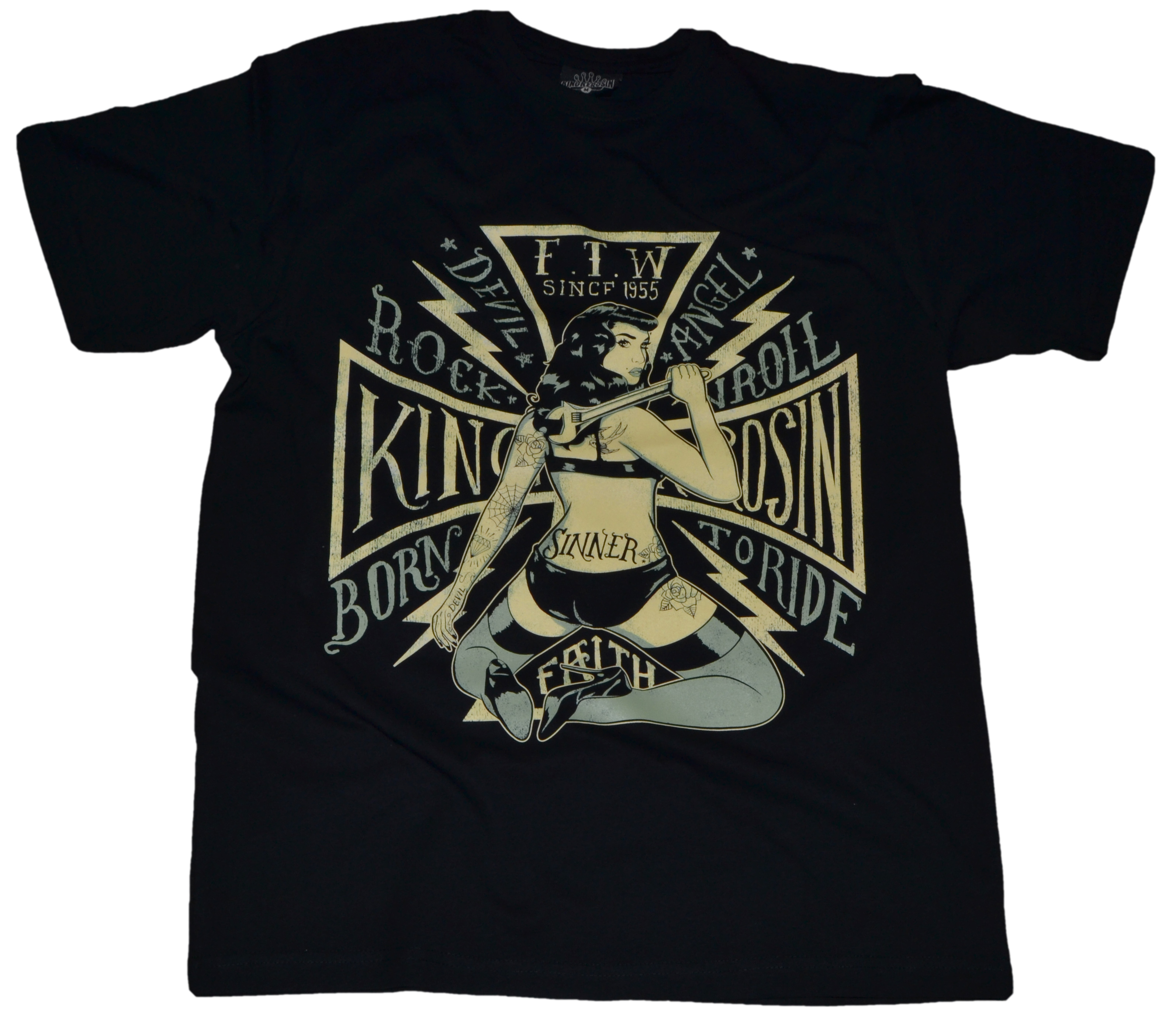 KingKerosinT-ShirtBornToRideBlack