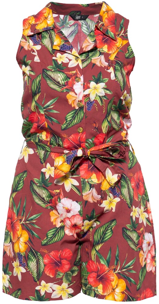 QueenKerosinVintageJumpsuitmittropischemAll-Over-MusterQK4201719146Bordeaux