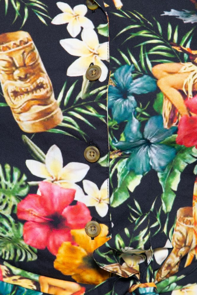 QueenKerosinVintageJumpsuitmittropischemAll-Over-MusterQK4201719147Schwarz