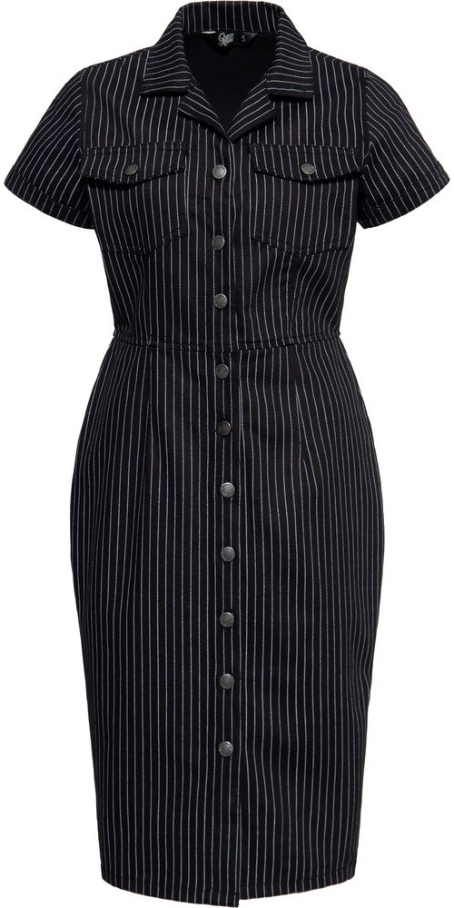 QueenKerosinDamenPinstripeRetroPencilKleidQKU46001