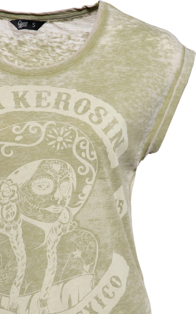 QueenKerosinDamenEnyzmWashSleevelessT-ShirtTijuanaMexicoQKU41022