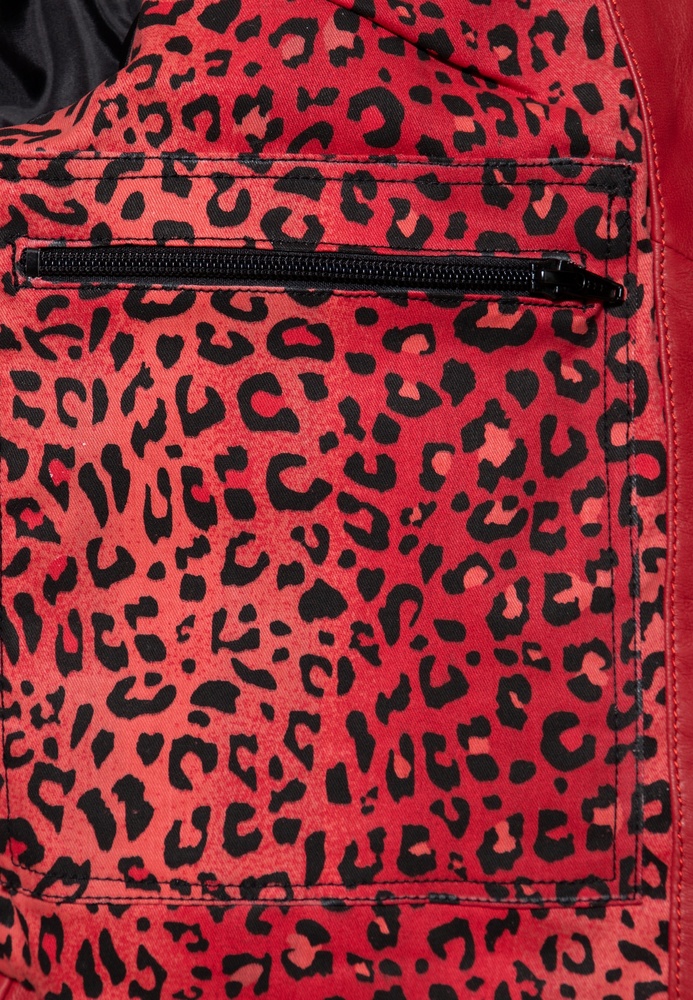 QueenKerosinDamenMarlonJackeMitLeoLinningQKU49001Red-XS