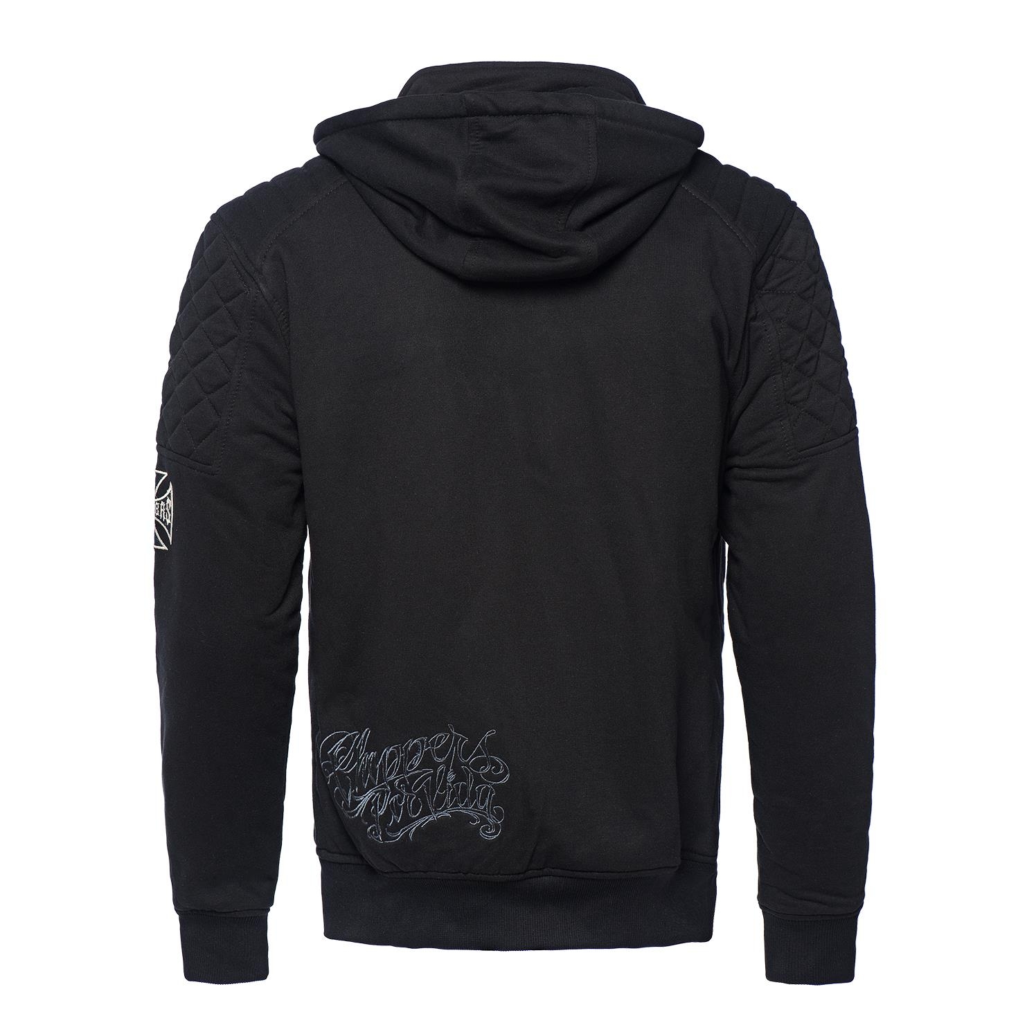 WCCWestCoastChoppersMotorradHoodiePorVidaZipBlack