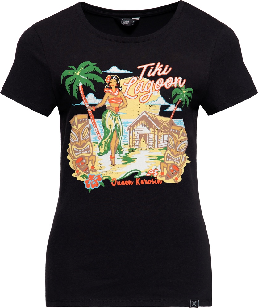 QueenKerosinDamenBasicT-ShirtTikiLagoonQKU41012