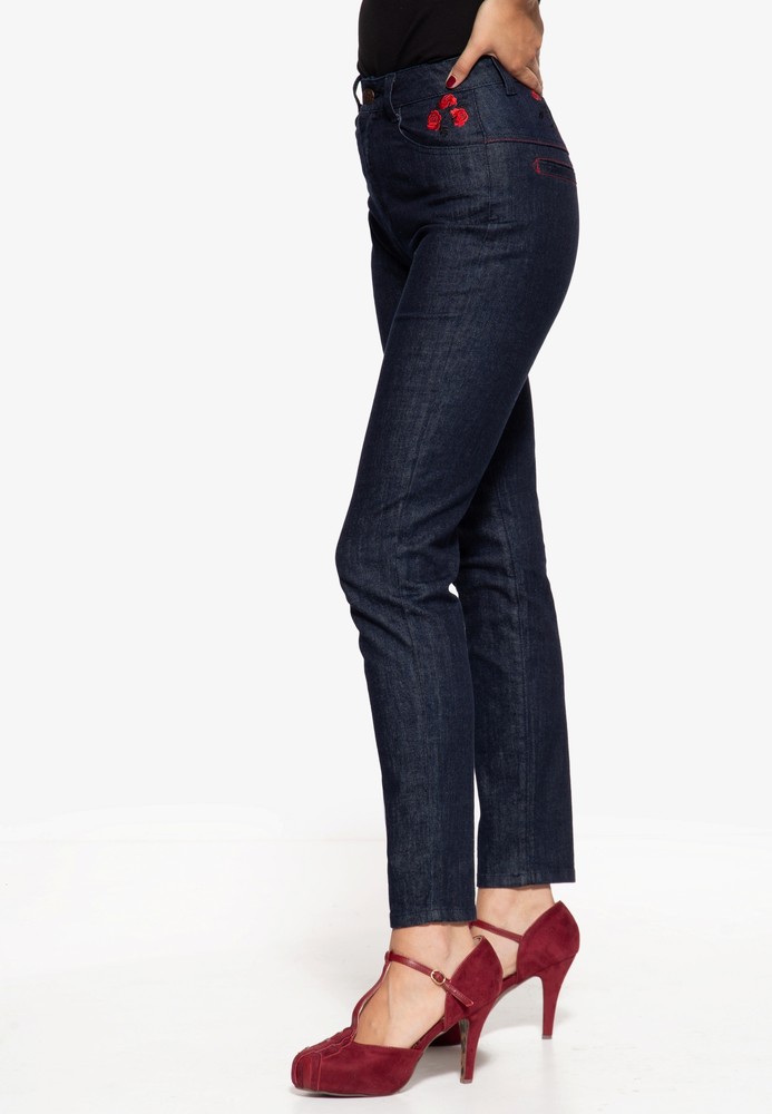 QueenKerosinWesternJeanshoseQKI23001Denim