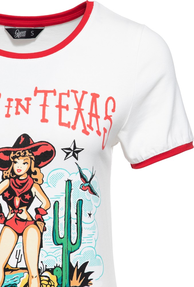 QueenKerosinDamenContrastT-ShirtDeepinTexas