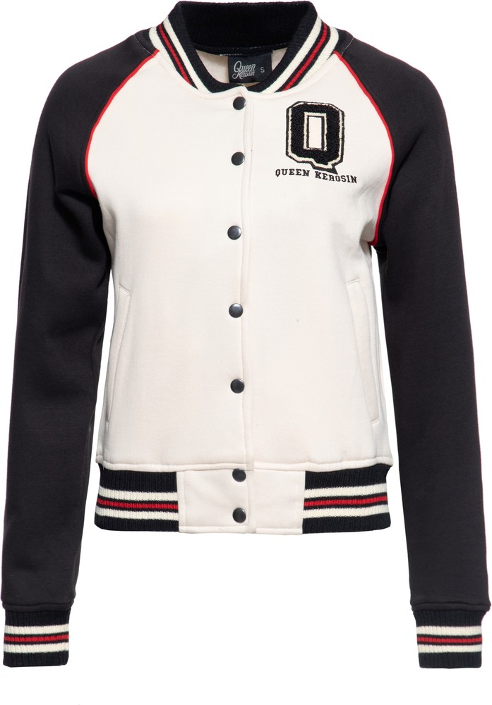 QueenKerosinDamenQCollegeSweatjackeSchwarz
