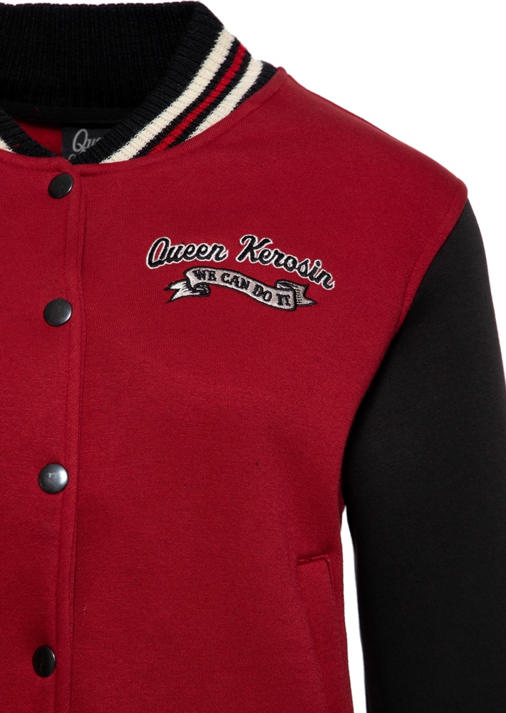 QueenKerosinDamenCollegeSweatJacketWeCanDoItQKI34001