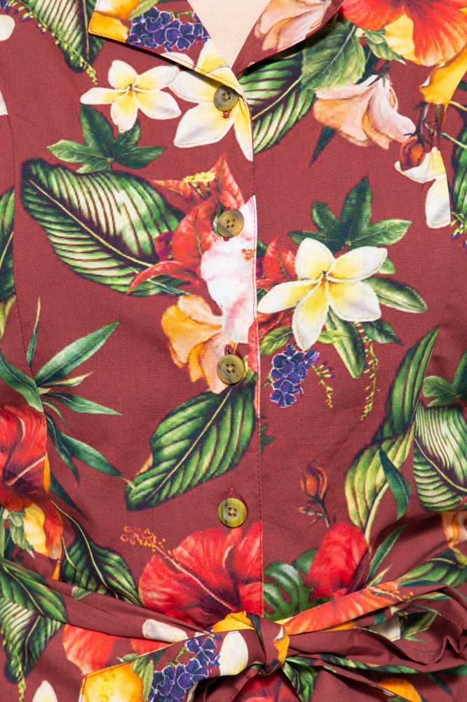 QueenKerosinVintageJumpsuitmittropischemAll-Over-MusterQK4201719146Bordeaux