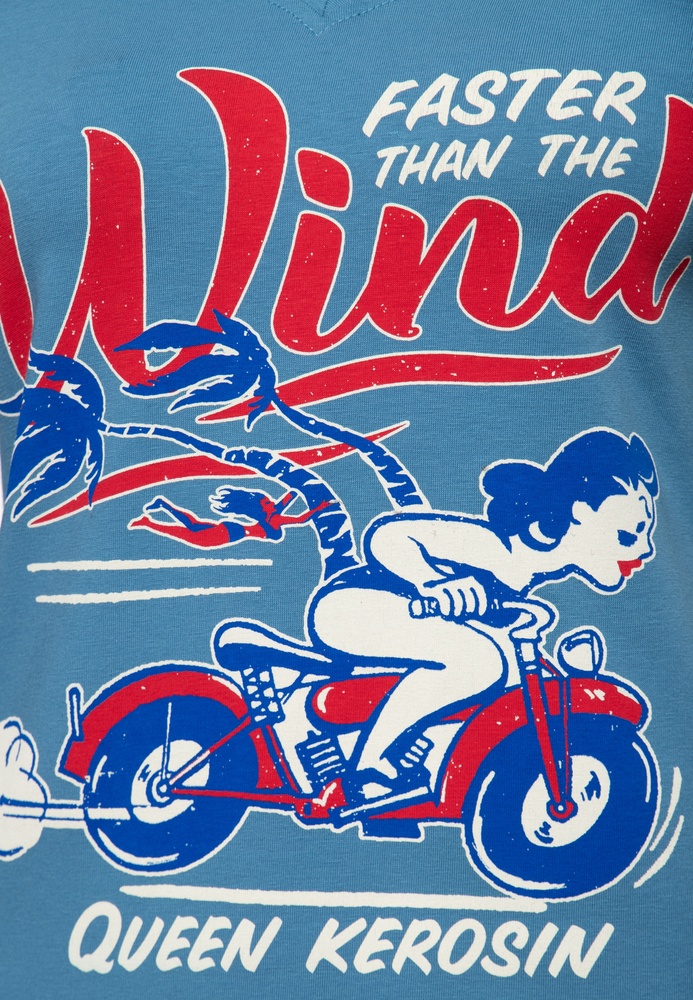 QueenKerosinDamenBasicT-ShirtVHalsWindQKU41018