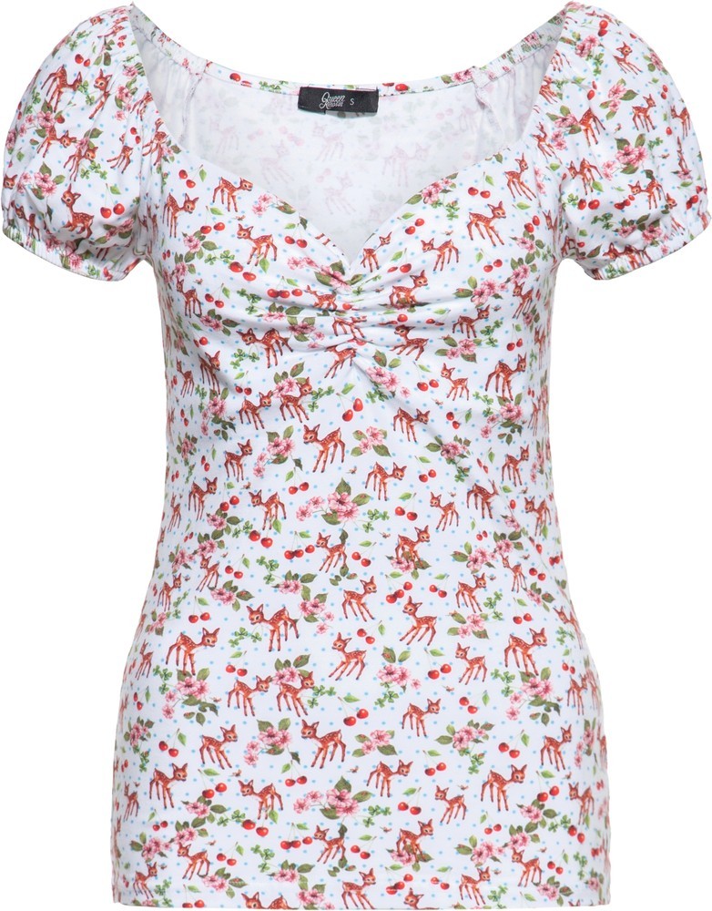 QueenKerosinDamenDeerT-ShirtOffwhite