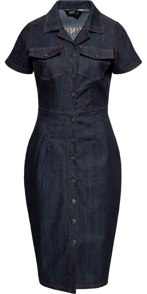 QueenKerosinDamenRetroDenimWorkerKleidRocknRollRebelQueensQKU46029