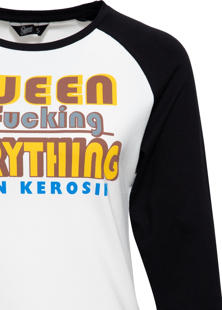 QueenKerosinDamenShirtRaglan31ArmLongsleeveQueenOfFuckingEverthingQKU41007