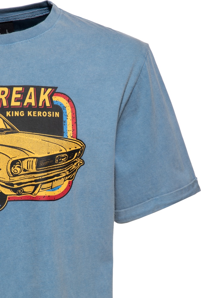 KingKerosinT-ShirtOilwashedSpeedFreakKKU41062SkyBlue-S