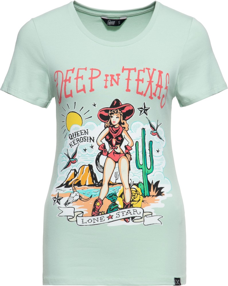 QueenKerosinDamenPrintT-ShirtDeepinTexas