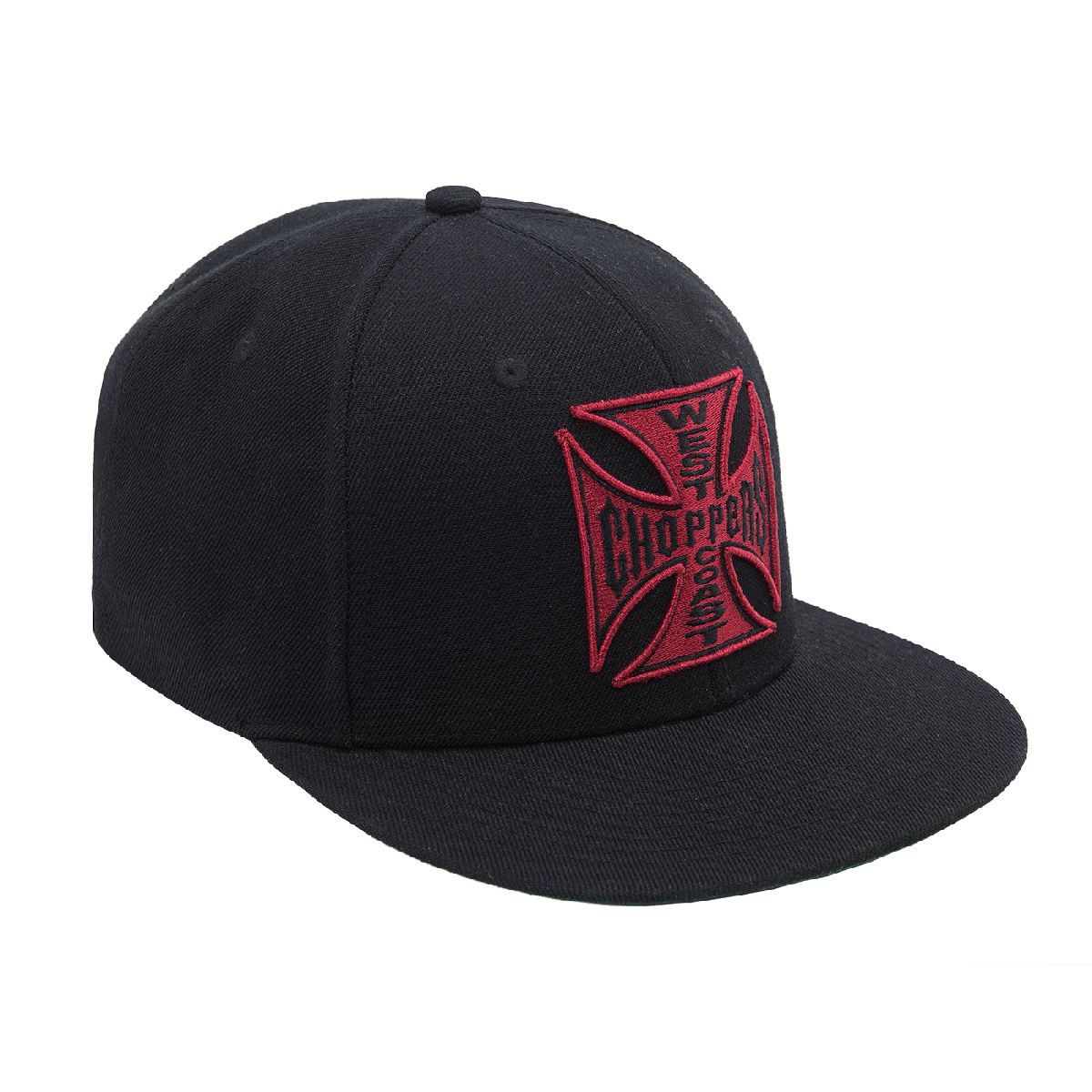 WCCWestCoastChoppersCapRedCrossFlatbill-Snapback