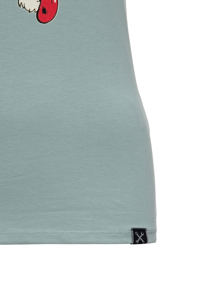 QueenKerosinDamenPrintT-ShirtWildRebelQKI11005SmokeGreen-XS