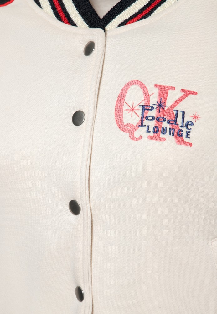 QueenKerosinDamenPoodleLoungeCollegeSweatjackeSchwarz