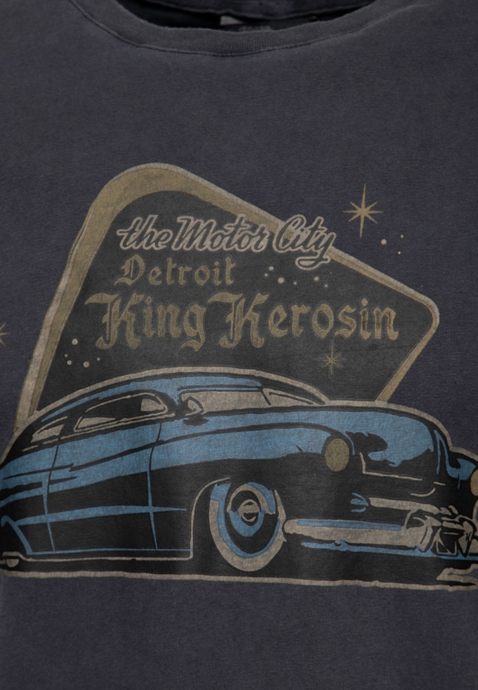 KingKerosinOilwashedT-ShirtDetroitGreaserKKI31009Black-S