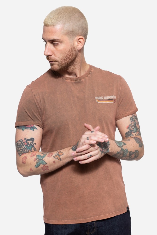 KingKerosinRoll-UpT-ShirtAcidWashmitBackprintKK4215352150Dunkelbraun